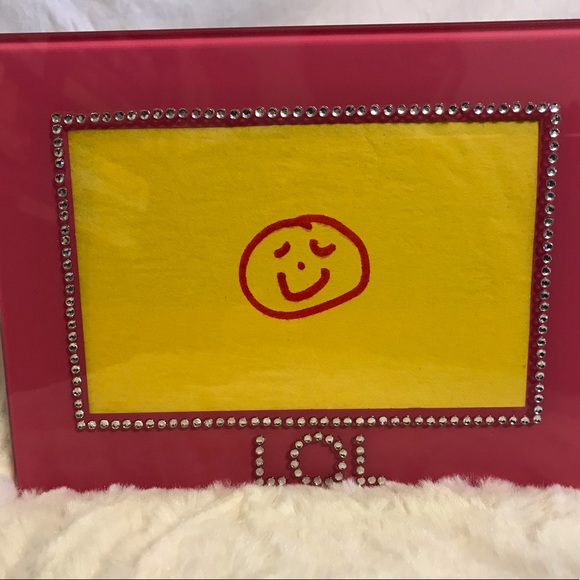 Glass picture frame, pink with LOL rhinestones - Picture 3 of 6
